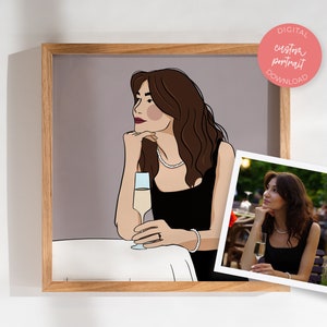 Custom Cute Portrait, Profile Picture Personalized Gift, Minimalist Cartoon Portrait Printable Art, One Person Drawing