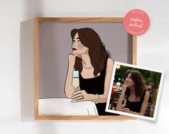 Custom Cute Portrait, Profile Picture Personalized Gift, Minimalist Cartoon Portrait Printable Art, One Person Drawing