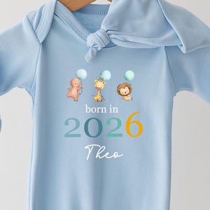 Personalised Newborn Babygrow, Born In 2026 , Baby Name Gift, Coming Home Outfit