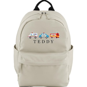 Sac à dos personnalisé pour voitures - Sac à dos - cartable - rentrée scolaire pour enfants - sac de chambre de bébé - sacs pour bébé - poches latérales - sac pour enfants - police, pompiers