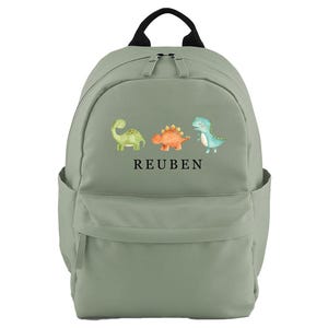 Sac à dos personnalisé dinosaures - sac à dos - cartable - école pour enfants - sac de garderie - sac bébé - animaux de safari - poches latérales - pochette pour boisson