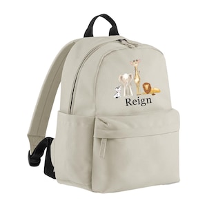Sac à dos personnalisé Safari - sac d'école - tout-petits - rentrée scolaire pour enfants - sac de chambre de bébé - animaux de safari - poches latérales
