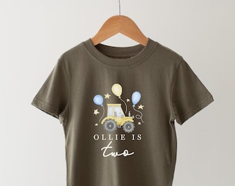 Personalised Boys Girls Birthday T-Shirt- Tractor tshirt - Children's Birthday top- Any Age- Various colours -  Kids Top- 1st birthday-