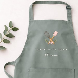 Personalised Baking Apron with Name -  Custom Kitchen -Cooking Gift for Home Baker