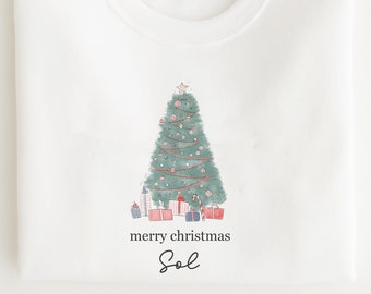 Personalised Christmas Sweatshirt Christmas jumper Believes Boys Girls Children's Unisex Christmas Gift Tradition Christmas Tree