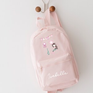 Sac à dos personnalisé, sac à dos sirène, cartable, sac à dos pour tout-petits, retour à l'école pour enfants, sous la mer, sac de chambre rose, garderie