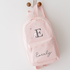 Sac à dos personnalisé cartable pour tout-petits Rentrée des enfants dinosaure rose