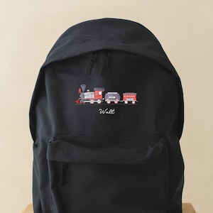 Train personnalisé, sac à dos, sac à dos à la mode, thème du train à vapeur au design subtil, disponible en deux tailles, loisirs, clubs
