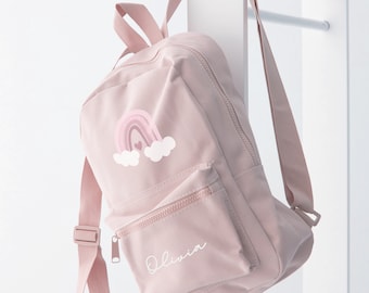 Personalised backpack Rucksack school bag toddlers children's back to school Rainbow Cloud