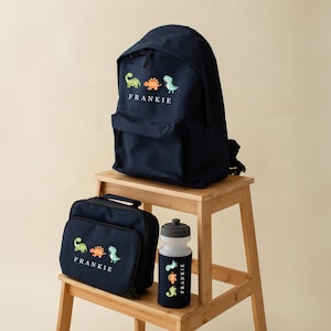 Ensemble sac à dos dinosaure personnalisé - Ensemble rentrée - Sac à dos garçon dinosaure - Sac à dos dinosaure pour fille - Sac à lunch dinosaure - Sacs dinosaure pour enfants