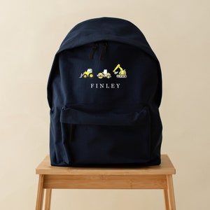 Sac à dos personnalisé pour camions de construction, pelle, rouleau compresseur, constructeurs, sac à dos cartable, disponible en deux tailles, loisirs, clubs