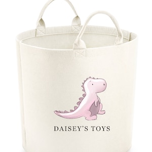 Personalised Dinosaur Toy tub, storage basket, Toy box, Baby shower gift, baby Nursery, Pink Dinosaur, blanket box, Toy storage,kids storage
