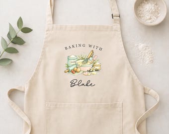 Custom Name Baking Apron Personalised Kitchen Gift for Cooking and Baking