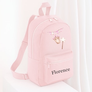 Sac à dos personnalisé, sac à dos couronne de princesse, sac d'école, sac à dos pour tout-petits, retour à l'école pour enfants, sac de chambre de bébé rose, sac à dos pour filles