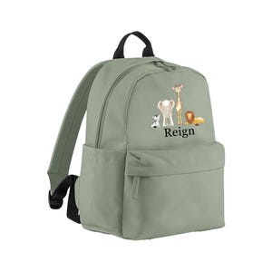Sac à dos personnalisé Safari - sac d'école - tout-petits - rentrée scolaire pour enfants - sac de chambre de bébé - animaux de safari - poches latérales