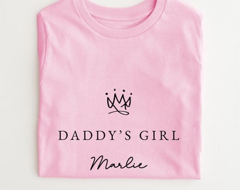 Personalised Daddy's Girl T-shirt ,Father's day t-shirt  kids t-shirt, girls top ,white or pink, Daddy's valentine t-shirt