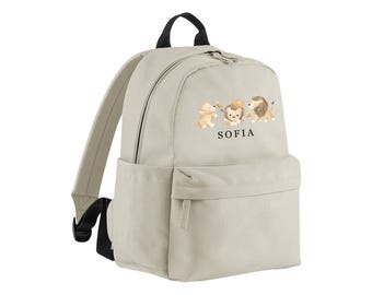 Personalised Lions Rucksack- Backpack- school bag -children's back to school -Nursery bag Baby Bag- Safari Lions - side pockets - Kids Bag