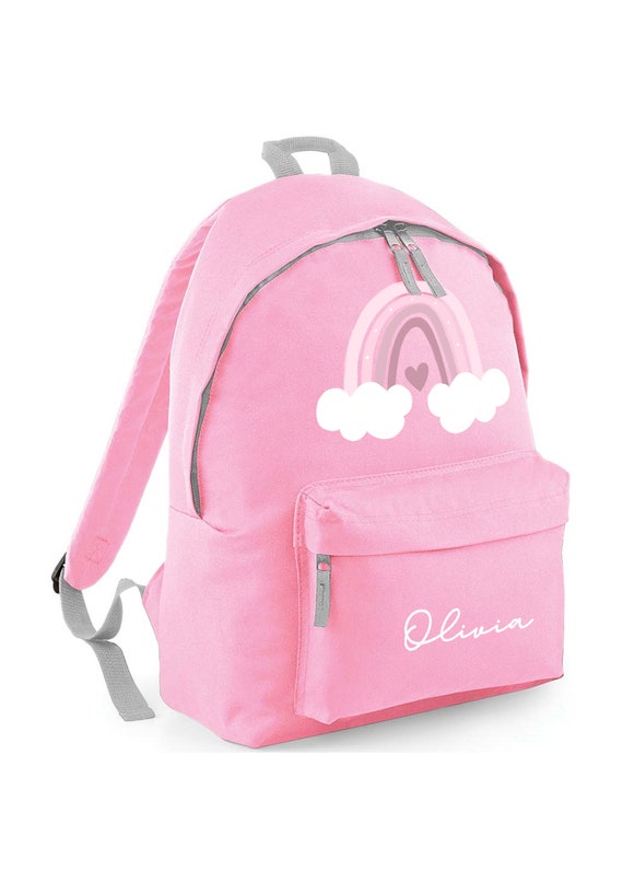 Personalised Rainbow lunch nursery school bag girls boys bag Pink  Rainbow - Main Image