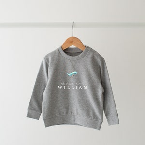 Personalised Holiday sweatshirt - Airport Outfit- First Time flyer - Aeroplane sweatshirt - Various Colours Any age Navy Grey Black image 4