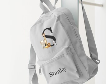 Personalised Backpack Rucksack Safari Animals Bag Girls Boys Bag Various colours Back to school, nursery