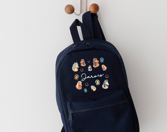 Personalised Rucksack, Horses backpack, school bag, toddlers rucksack, children's back to school, horse riding , horse jumping nursery bag