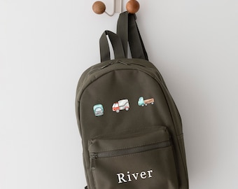 Personalised Trucks backpack, school bag, toddlers rucksack, children's Boys girls, Lorries, More Colours , Baby Bag, Cars Transport Lorry