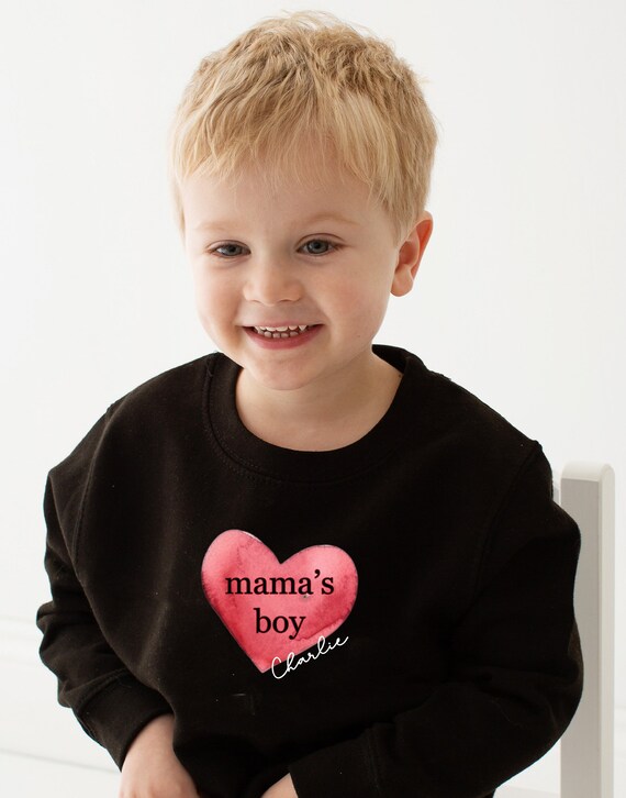 Personalised Mama s Boy Sweatshirt Mother s Day Gift Boys Black Sweatshirt Kids Children s Happy Mothers Day Choice of Colours Etsy UK