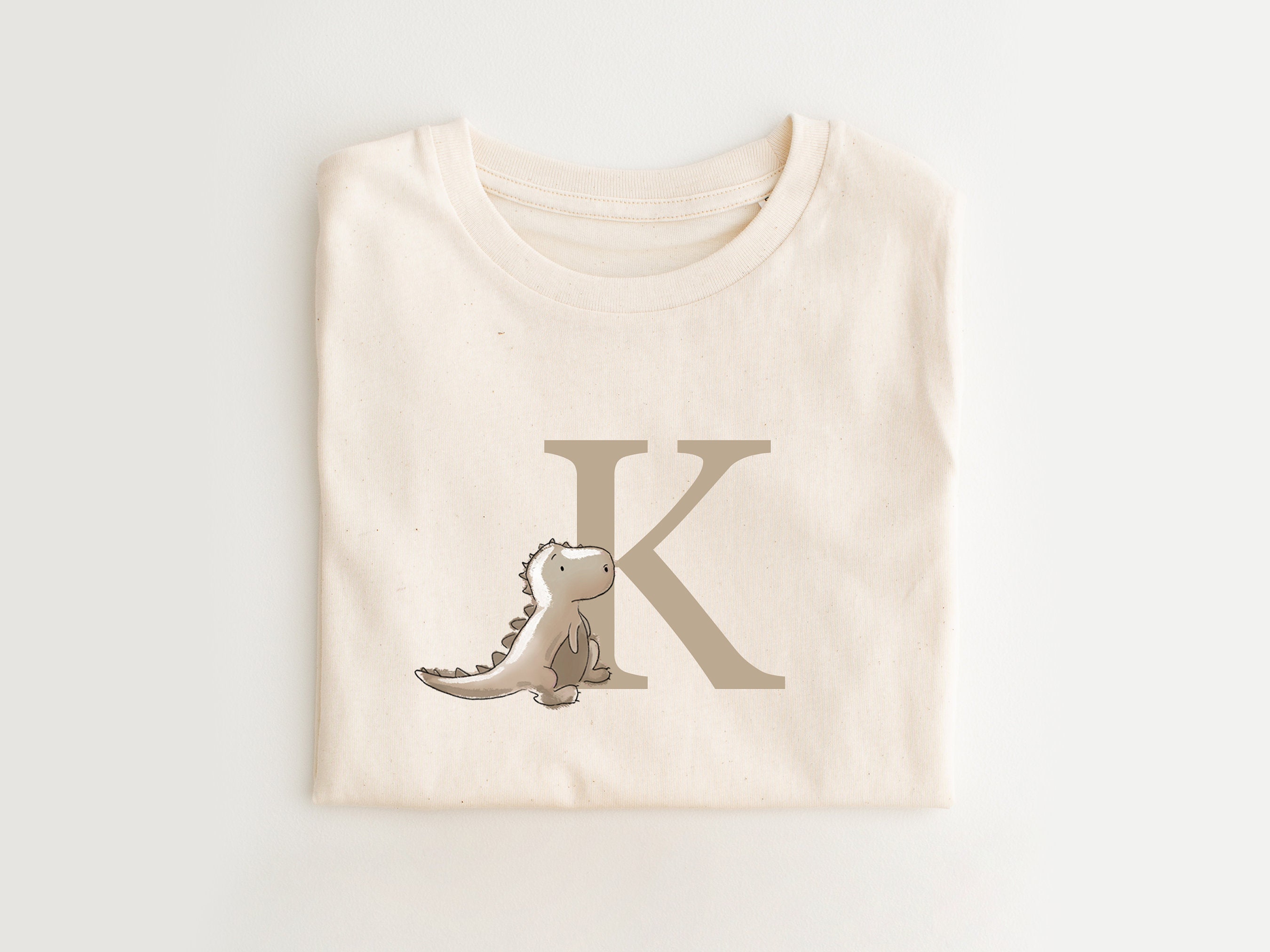 Personalised  Birthday t-shirt - Dinosaur Birthday t-shirt top Boys Girls Any Age First Birthday 1st 2nd etc Party Top - Natural T-shirt