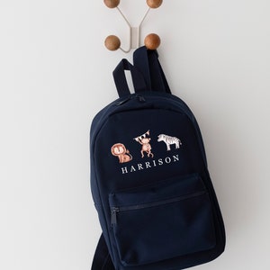 Sac à dos personnalisé, sac à dos animaux de safari, cartable, sac à dos pour tout-petits, retour à l'école pour enfants, sac à dos, sac de chambre de bébé