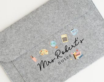 Personalised Teacher Gift, Notes Folder, Thank You Appreciation Gift, NQT, Organiser,