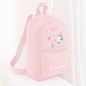 Sac à dos personnalisé, sac à dos sirène, cartable, sac à dos pour tout-petits, retour à l'école pour enfants, sous la mer, sac de chambre rose, filles