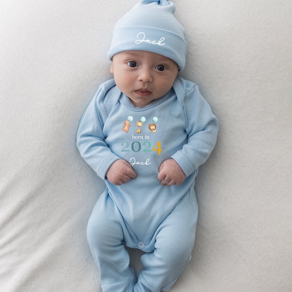 Born in 2024 Personalised Baby Grow Etsy UK