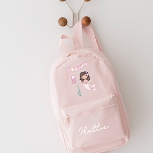 Sac à dos personnalisé, sac à dos sirène, cartable, sac à dos pour tout-petits, retour à l'école pour enfants, sous la mer, sac de chambre rose, garderie