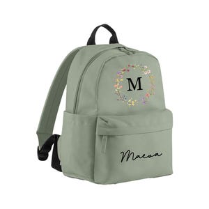 Sac à dos personnalisé pour enfants - sac d'école - - Rentrée des enfants - Sac de chambre d'enfant - Sac bébé - - Poches latérales - Sac filles fleurs sauvages