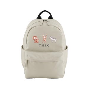 Sac à dos safari personnalisé - Sac à dos - cartable - rentrée des classes pour enfants - sac de bébé - sacs pour bébé - animaux de safari - poches latérales - enfants