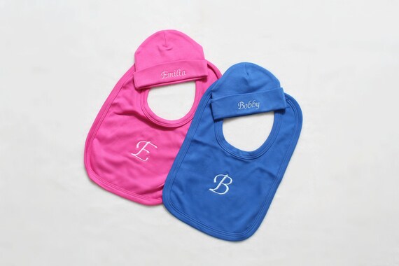 Initials Embroidered Baby Bandana Dribble Bib Gift Personalised Unisex