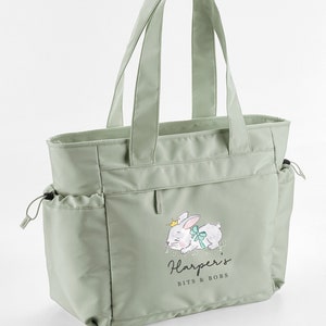 Personalised Baby Bag, Hospital bag, Baby Changing Bag, Backpack, Baby organiser, Mama ,Pale Pink,  Supersoft Luxury Feel, Tote Bag