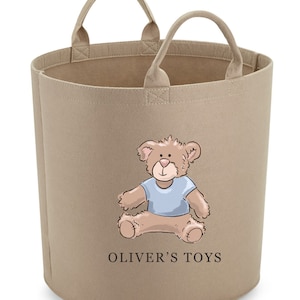 Personalised Teddy Toy tub, storage basket, Toy box, Baby shower gift, baby Nursery, blanket box, Teddy bear storage tub, Kids bedroom