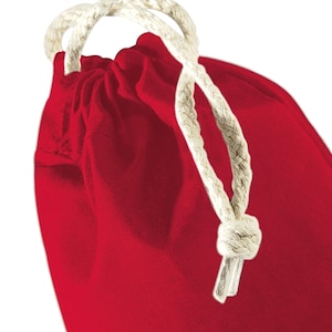 Large festive gift sack for kids with drawstring, personalised name