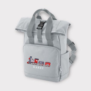 Sac à dos personnalisé train pour filles et garçons, sac pour chambre de bébé, sac pour bébé, sac à dos roulé, différentes couleurs, sac de train à vapeur pour la rentrée des classes