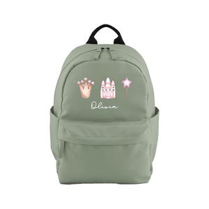Sac à dos château personnalisé- sac à dos- cartable-rentrée des enfants-sac de pépinière-sac bébé-conte de fées-poches latérales-sac enfant