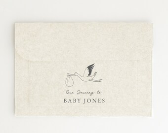personalised baby journey document folder - pregnancy notes new baby IVF journey paper file