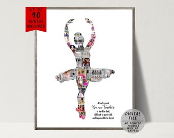 Ballet Photo Collage-Ballerina Photo Collage-Personalized Gift For Dance Teacher-Gift For Dancer-Dancing Pictures Collage-Printable Collage