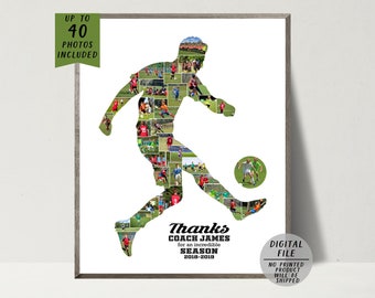 Soccer Photo Collage-Football Collage-Personalized Gift For Coach-Football Player Collage-Football Gift-Soccer Coach Gift-Digital File