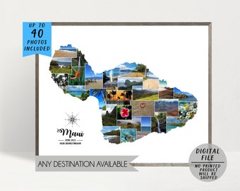 Collage di foto di Maui - Collage di foto dell'isola di Hawaii - Collage di foto di viaggio - Collage di luna di miele - Collage di foto di vacanze alle Hawaii - File digitale