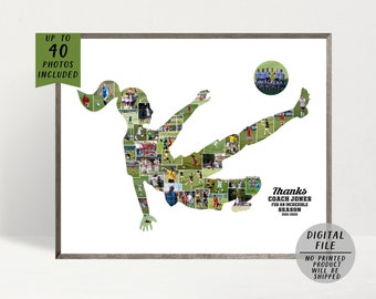 Soccer Photo Collage-Soccer Girl Collage-Football Collage-Team Collage Gift-Personalized Gift For Female Soccer Player-Digital File