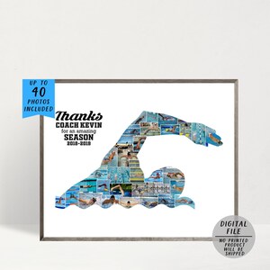 Swimmer Photo Collage-Swimming Photo Collage-Personalized Gift For Swimmer-Gift For Swimming Coach Gift-Sport Collage Gift-Printable Collage