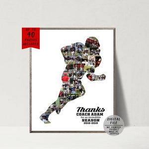 American Football Photo Collage-Football Player Collage-Personalized Gift For Coach-Sport Collage-American Football Gift-Printable Collage