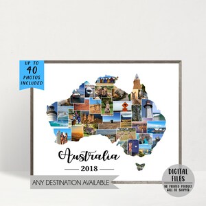 Australia Photo Collage-Travel Map Photo Collage-Personalized Gift For Traveler-Destination Collage-Vacation Collage-Printable Collage