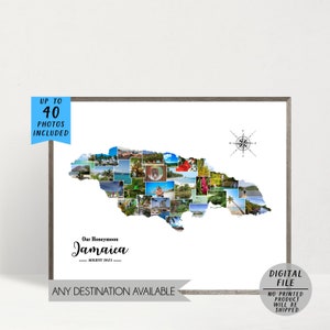 Jamaica Photo Collage-Honeymoon Vacation Collage-Travel Photo Collage-Anniversary Gift-Travel Gift-Honeymoon Photo Collage-Printable Collage